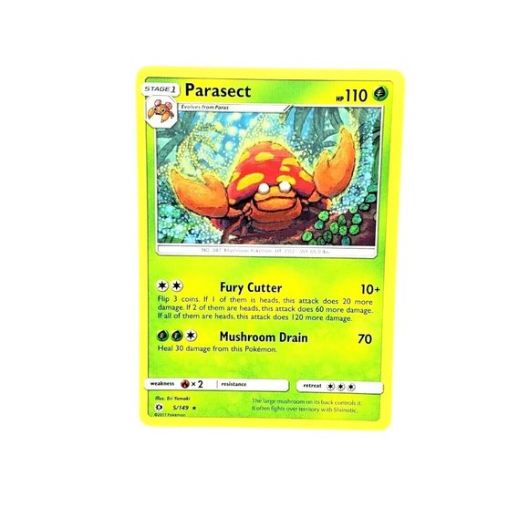 2017 Mint Condition Pokémon Stage 1 No. 047 Parasect Trading Card - Picture 1 of 8
